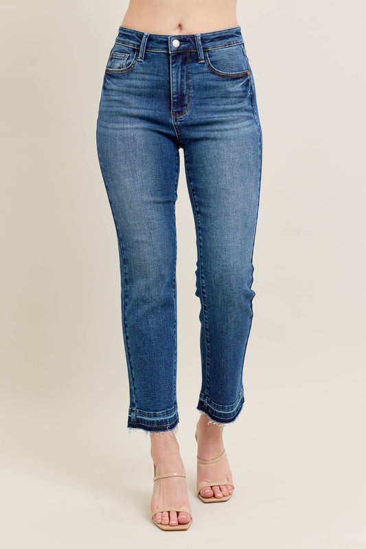 Medium Vintage Wash Release Hem Kick Flare by Judy Blue